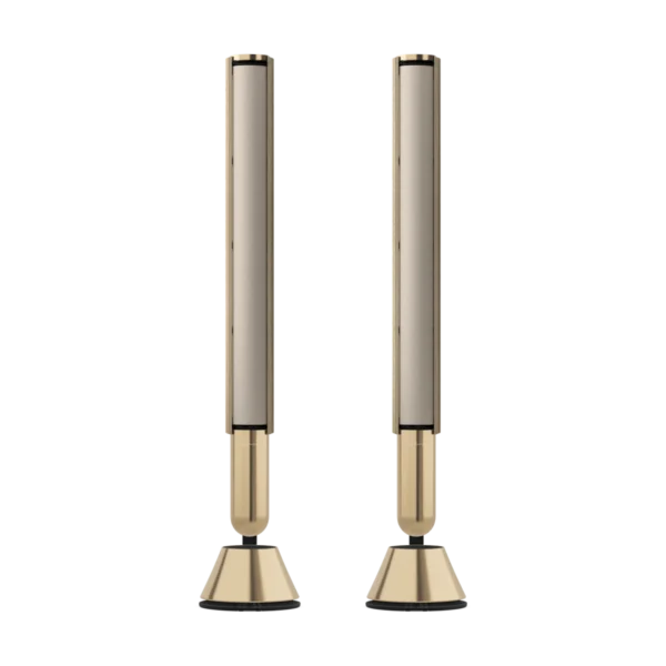Enceintes stéréo de luxe Bang & Olufsen Beolab 28 Gold Tone chez Esprit Grand Théâtre à Bordeaux.
