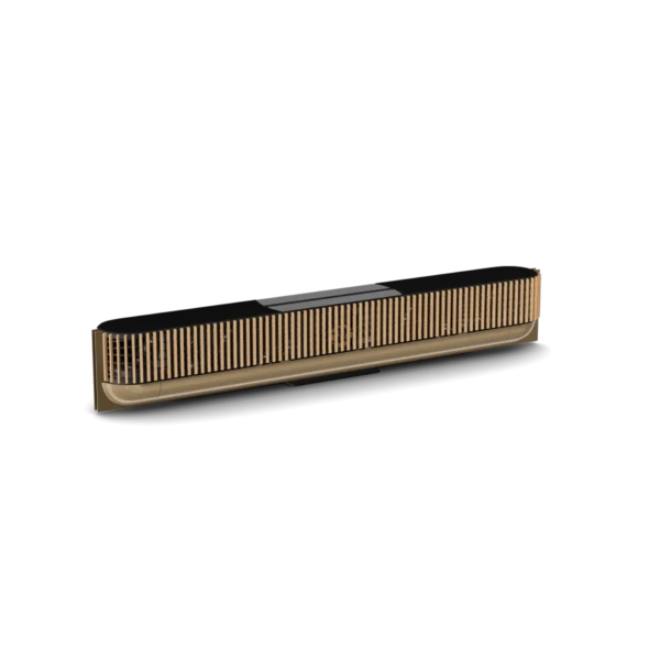 Barre de son d'exception Bang & Olufsen Beosound Theatre Gold Tone et façade bois Light Oak - Esprit Grand Théâtre Bordeaux.