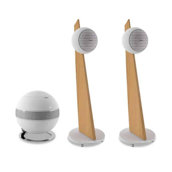 Paire d'enceintes colonnes Cabasse Baltic blanches et caisson de basses The Pearl Sub - EGT Bordeaux